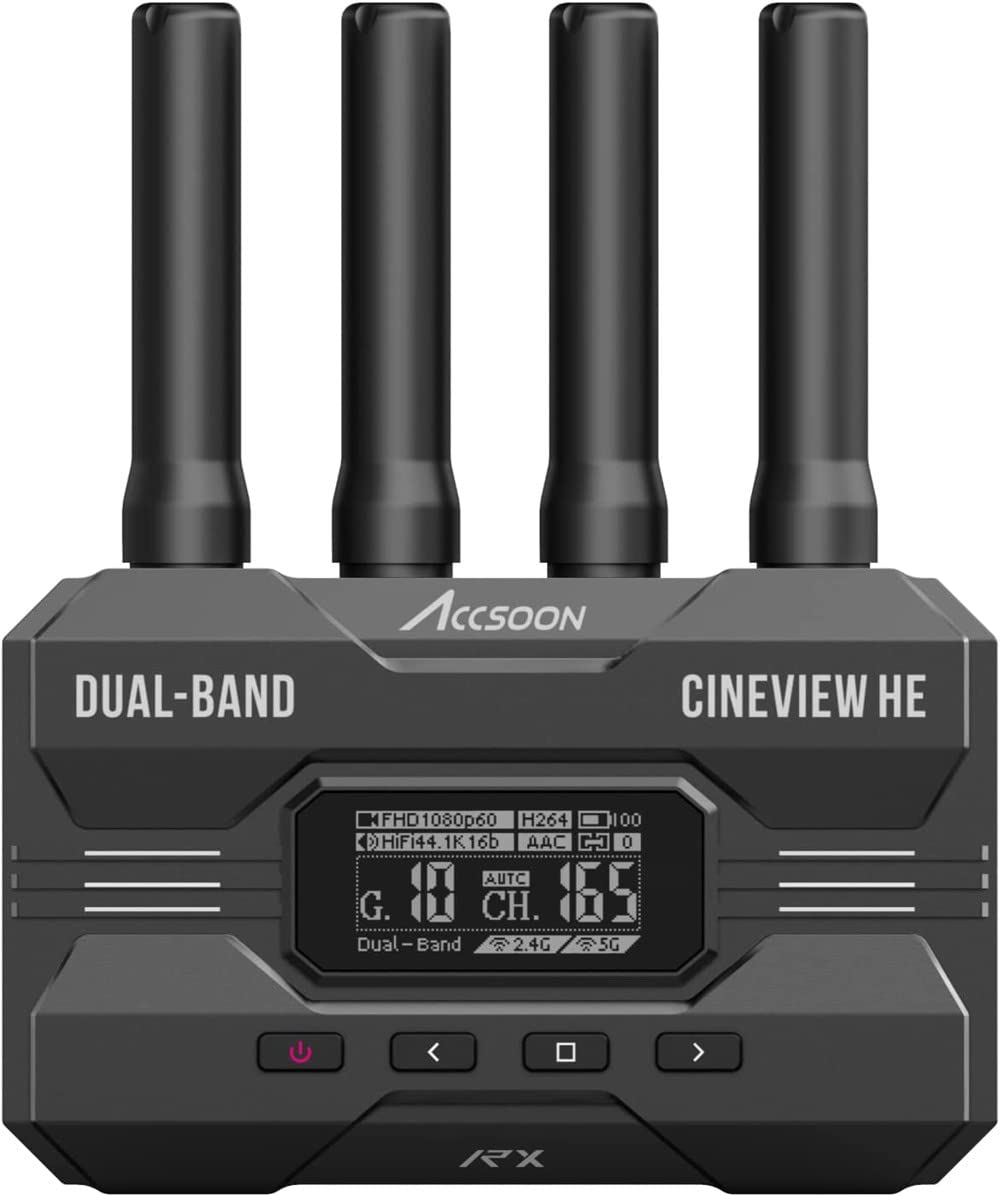 Accsoon CineView WIT04-HE-RX Video Receiver Dual-Band HDMI Wireless 1200ft(350m) Range up to 4 Monitor Devices 2.4+5Ghz Latency Less Than 0.06s HDMI in Loop-Out (HDMI RX only)