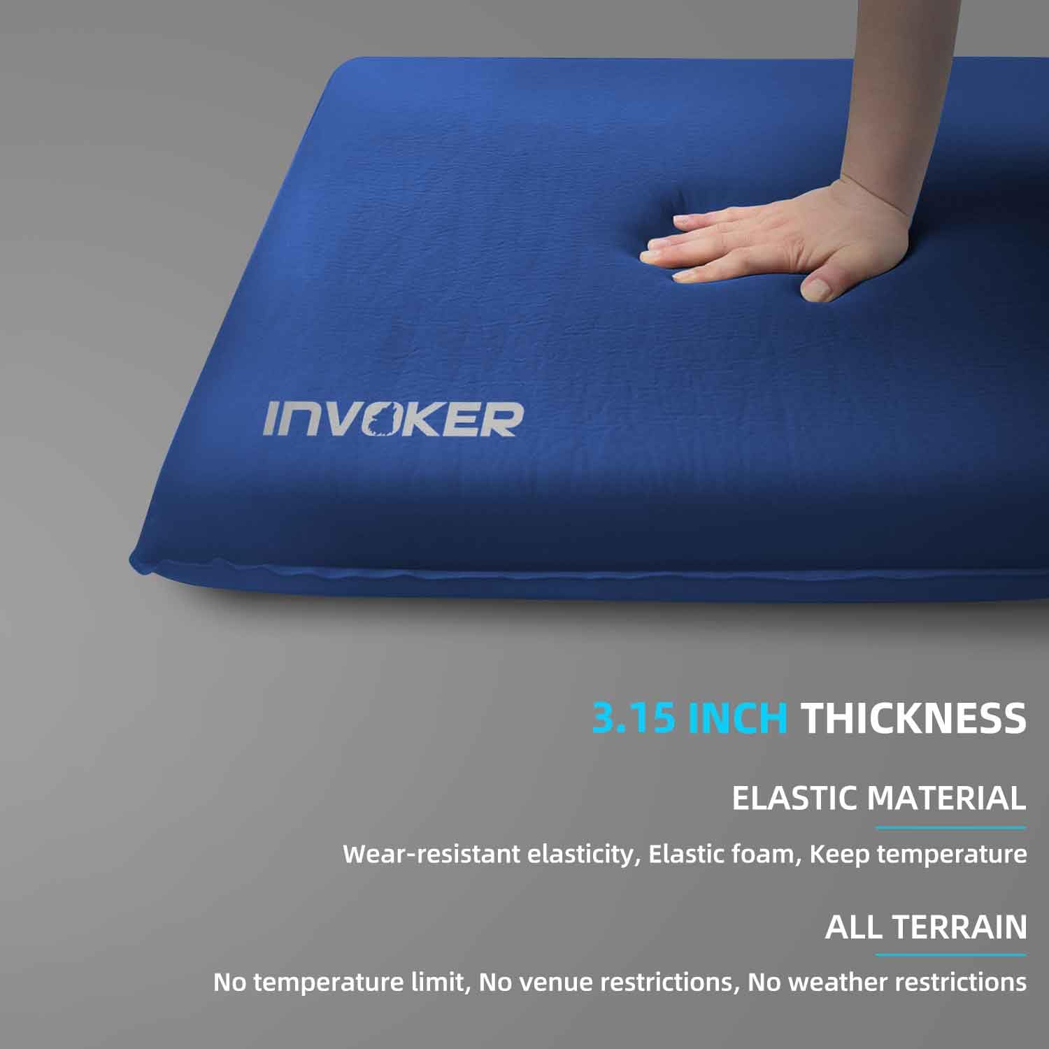 Colchoneta de dormir para camping, 8 cm, esponja elástica ultra gruesa, autoinflable, con almohada, inflado rápido en 25 segundos, para mochileros, viajes y senderismo, colchón de aire, almohadilla