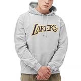 Mitchell & Ness Sudadera con capucha para hombre con logotipo del equipo Los Angeles Lakers HDSSINTL1050-LALGREY, gris, S