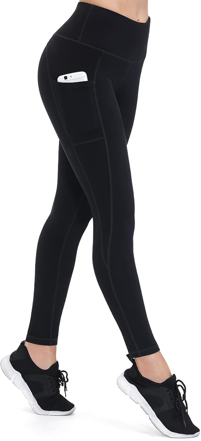 ALONG FIT Leggings for Women with 3 Pockets Buttery Soft High Waisted Yoga Pants NonSeeThrough