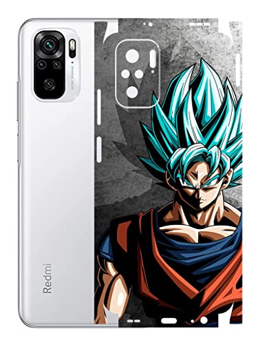 Image of AtOdds - Redmi Note 10 Mobile Back Skin Rear Screen Guard Protector Film Wrap (Coverage - Back+Camera+Sides) (Goku)