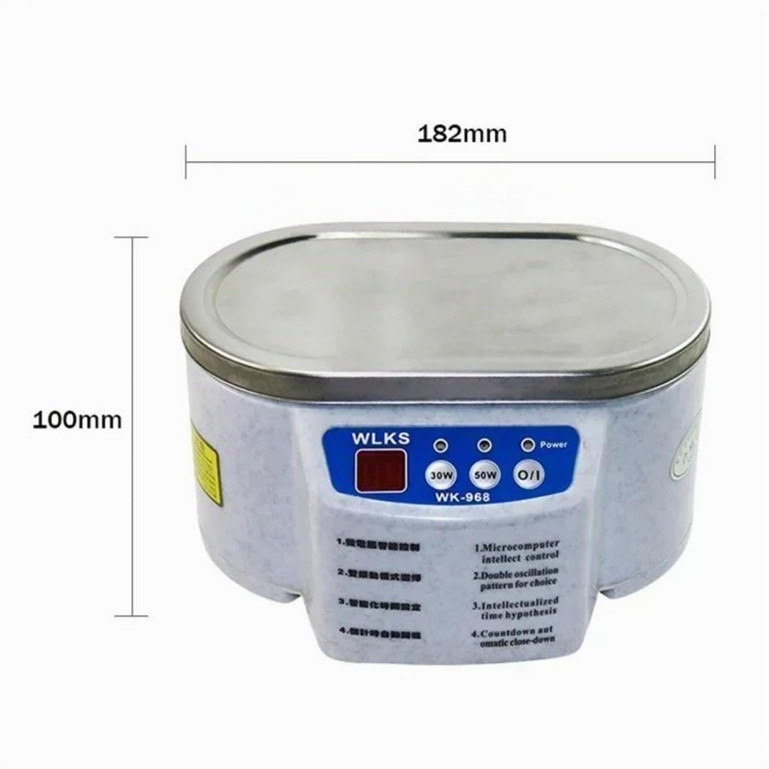 50W Limpiador ultrasónico portátil de 600 ml 40KHz, para joyería, gafas, dentaduras postizas, relojes, lavadora, tina con vibración de doble frecuencia.