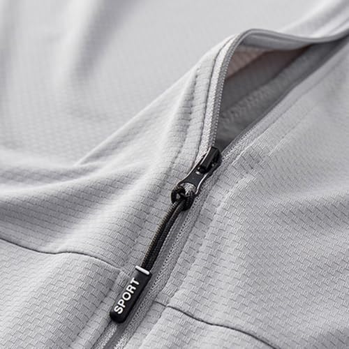 Men UPF 50 Hoodie Jacket Summer Zip Up Breathable Long Sleeve SPF Fishing Hiking UV Sun Shirts Rash Guard Clothing4