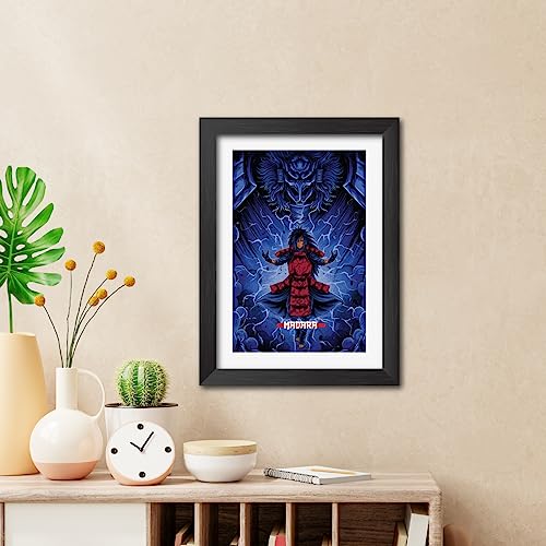 Image of TenorArts Madara Uchiha Poster Naruto Anime Laminated Photo Frame Painting with Matt Finish Black Textures (12inches x 9inches)