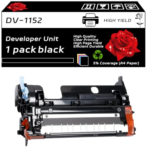 DV-1152 Developer Unit Compatible for Kyocera ECOSYS M2040dn M2540dw M2635dw M2640idw P2040dw P2235dw Printers, with Chip, High Yield 100000 Pages, Clear Printing (1 Pack Black)