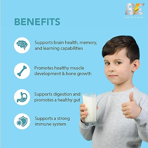 Image of Be Nutrition Kids Formula Chocolate - 500gm, Kids Protein Powder for Growth & Gain, No Refined Sugar, Vitamins & Minerals, Supports Brain Health, Healthy Muscle, Healthy Gut & Boosts Immunity