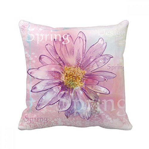 Coussin fleur de chrysanthème rose aquarelle pour canapé 40x40cm