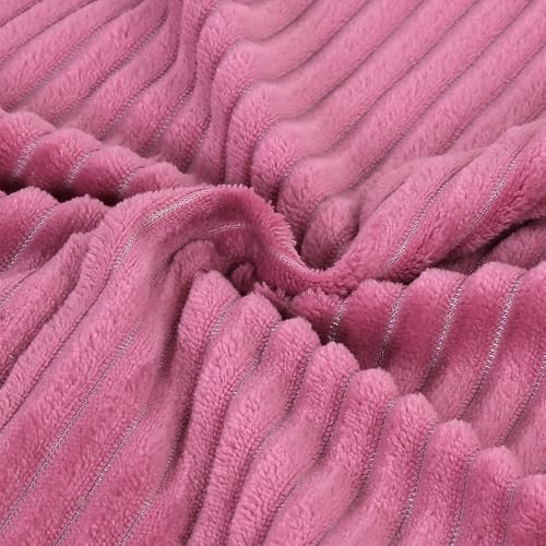Image of RD TREND Cushion Cover Set of 2, Decorative Sofa Living Room Home Square Cushion Covers 16 Inch x 16 Inch, Aesthetic Corduroy Striped Double Sided (Light Pink)