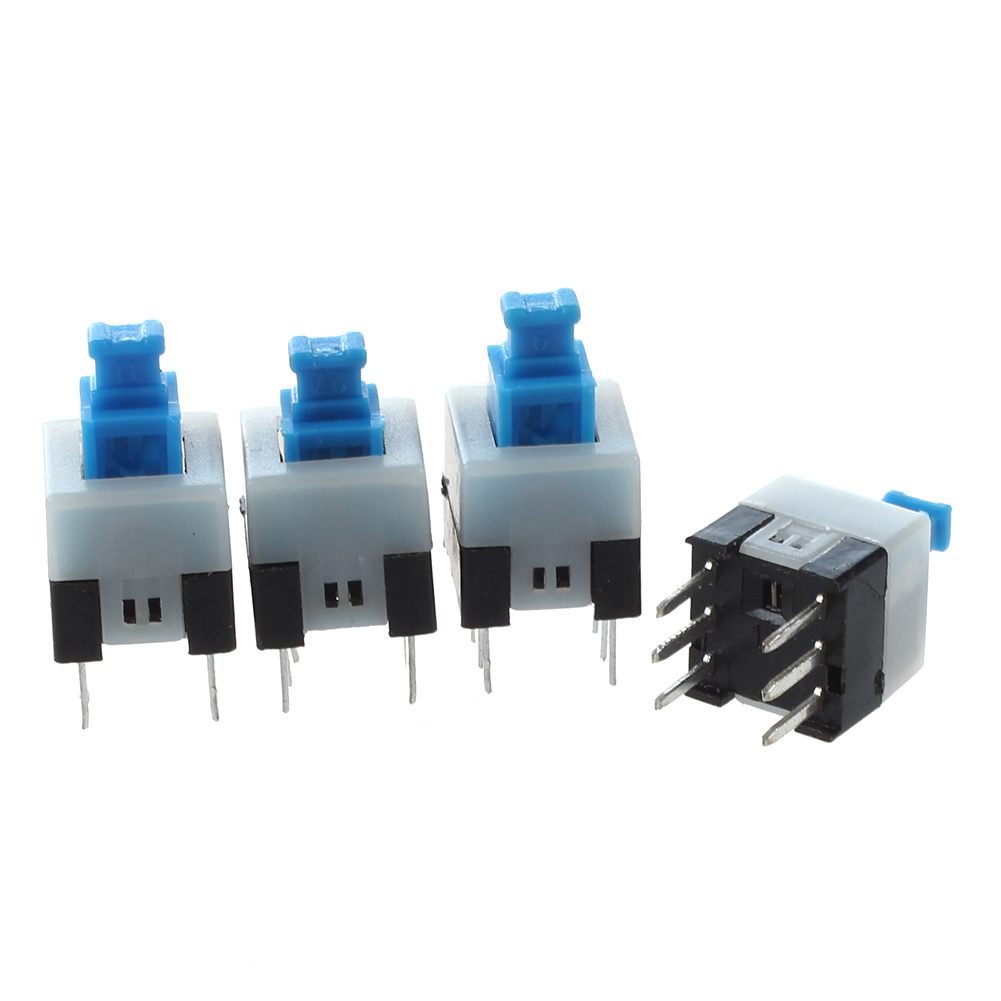 SODIAL(R) 55pcs 6 Pin DPDT Selflocking Power Micro Push Button