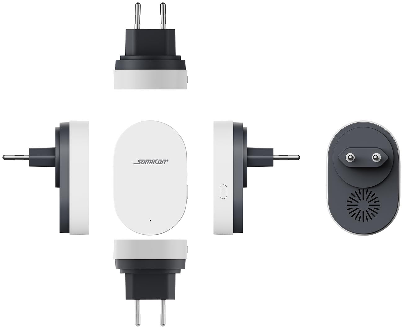 Somikon Klingel mit Kamera: Kabellose WLAN-2K-Video-Türklingel, 170°, KI-Paket-Erkennung, PIR, App (Türklingel mit Kamera, Sprechanlage, SD)