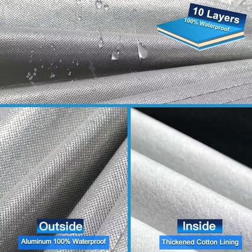 Image of 10 Layers Hatchback Car Cover Waterproof Breathable,100% Waterproof Outdoor Car Covers Custom Fit for VW Golf, Ford Focus, Hyundai i30, Seat Leon, Volvo V40, Vauxhall Astra, Citroen C4, Etc.