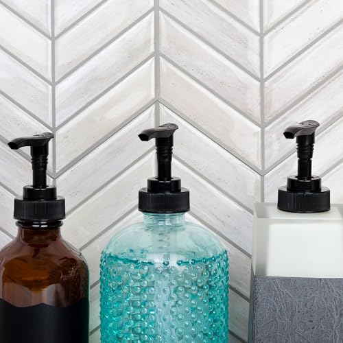 Cornucopia Brands 28-400 Replacement Pumps for Soap Dispensers/Lotion Bottles (6-Pack); Plastic Standard Size Replacement Pump Parts w/ 8-Inch Dip Tubes2