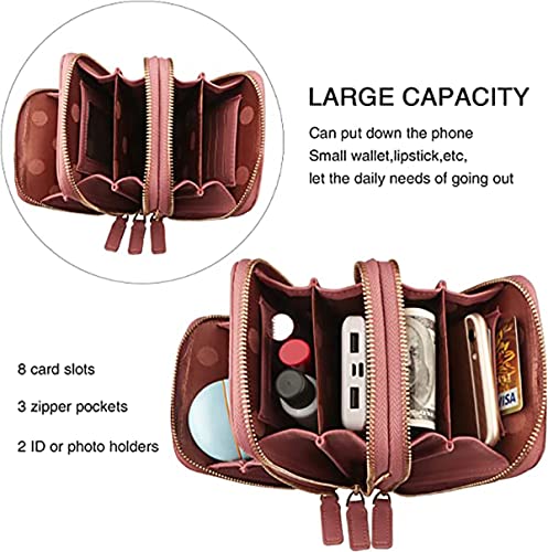Image of BOSTANTEN Girls Women Women's Wallet Sling Crossbody Bag for Mobile Cell Phone Holder Pocket Wallet Wallets Hand Purse Clutch Crossbody Sling Bag for Women Womens Girls (pink)