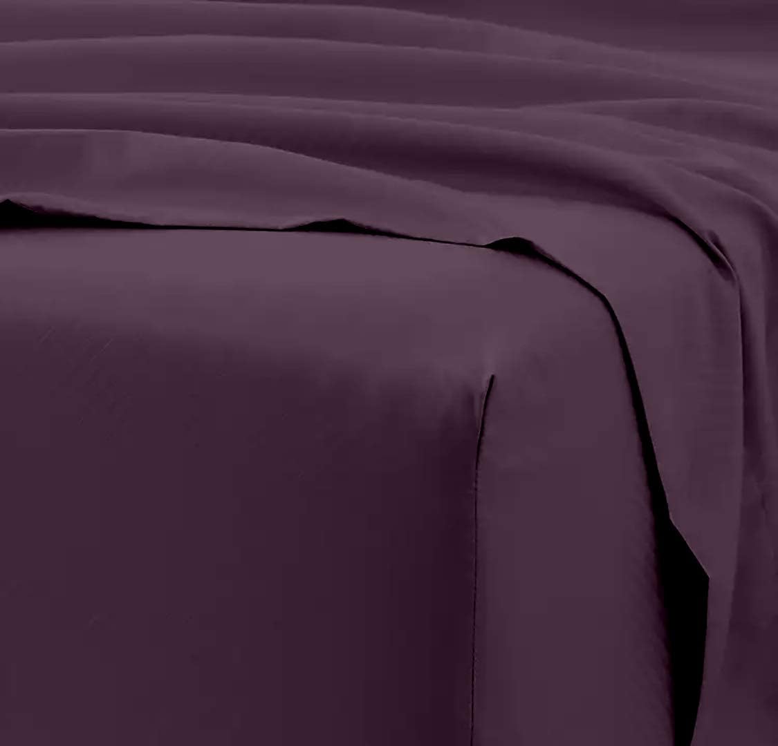 Extra-Deep-Pockets 100% Organic Cotton Sheets, 800-Thread-Count, 4 PC Set, Eco-Friendly, Soft Sateen Weave, Fits Mattress 21" Deep Pocket - |Twin-XL, Plum|