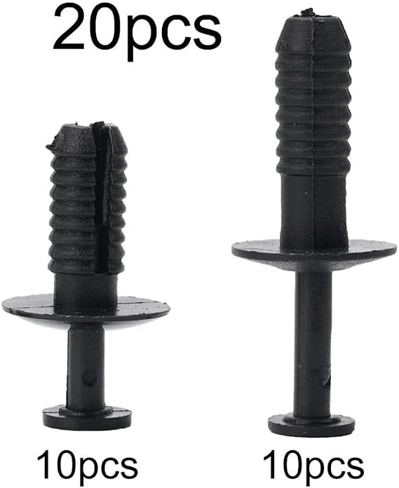 20 Pcs Plastic Push Type Retainer Expanding Rivet Clips Black for BMW E30 E39 E46 E53 E60 Body Trim Door Panel Bumper Moulding