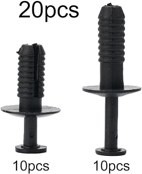 20 Pcs Plastic Push Type Retainer Expanding Rivet Clips Black for BMW E30 E39 E46 E53 E60 Body Trim Door Panel Bumper Moulding