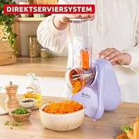 Moulinex Fresh Express Elektrische Gemüsereibe, Direktserviersystem, 4-in-1, zerkleinern-schneiden-reiben, Kabel-Verstausystem, Zubehör spülmaschinenfest, Lila, DK8546E0 – Ansicht 5