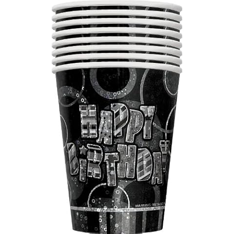 Unique Party 28476 Black Birthday Cups Cover