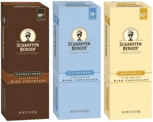 Set of Scharffen Berger Baking Bars - One of 62%, 70%, and 99%