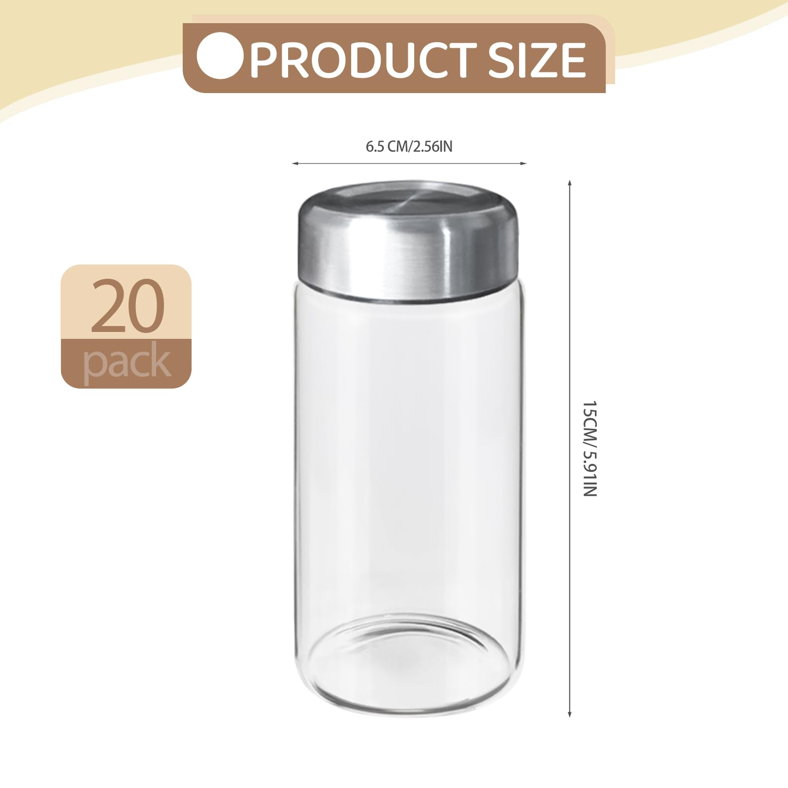 WHEATHUSK 20 Pack Glass Juice Bottles 12oz Blank Wide Mouth Glass Bottles with Lids for DIY, Clear