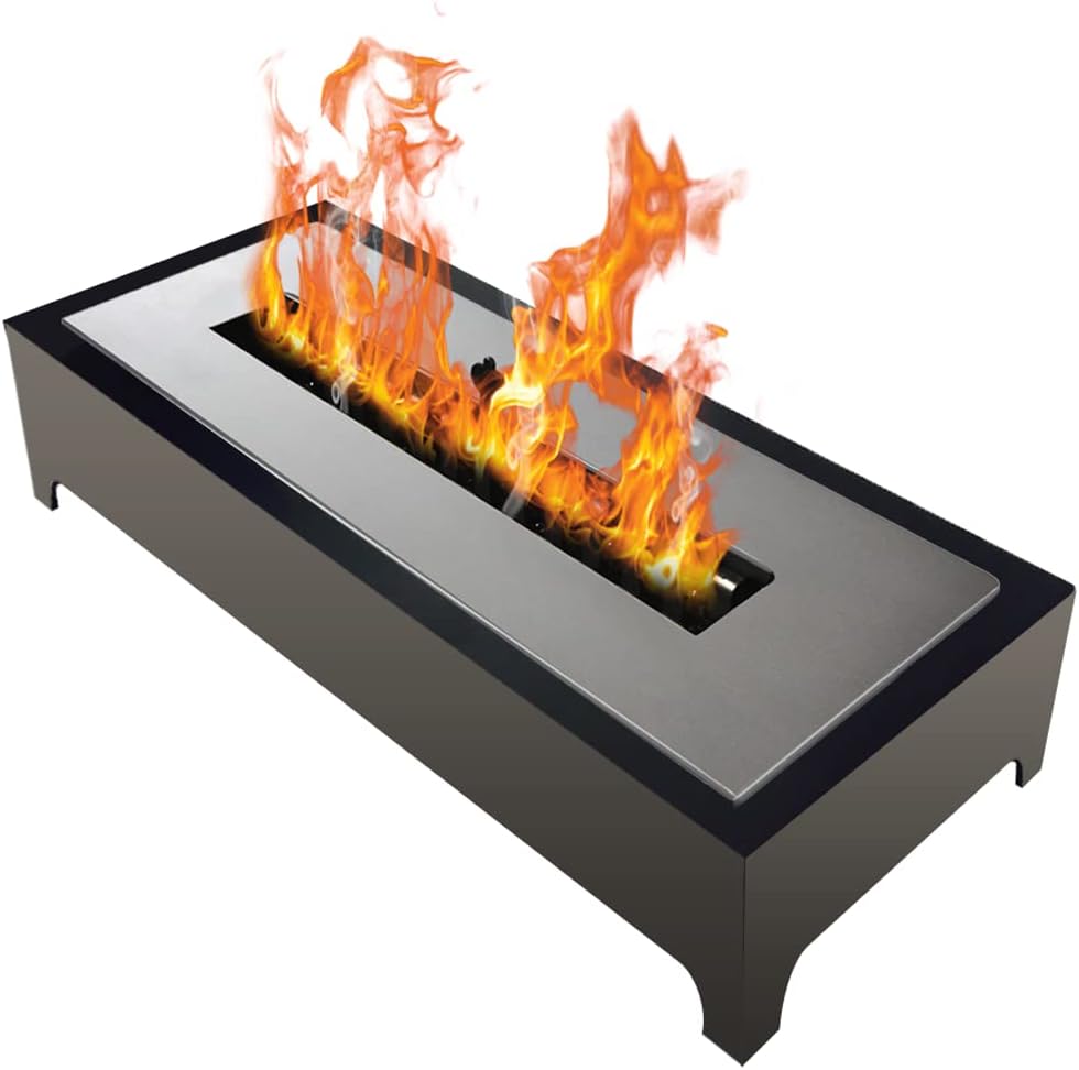 Lareira Ecológica Completa Armação De Metal Com Vidros 45cm