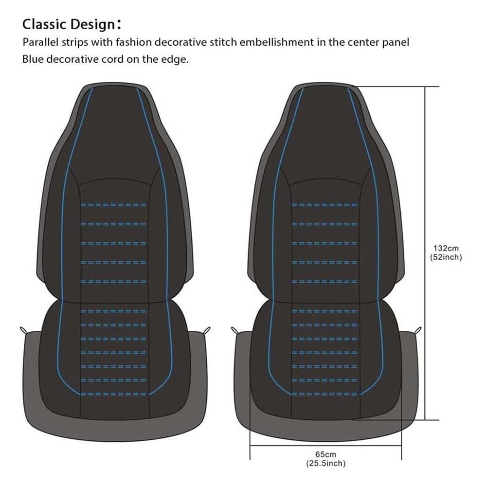 2 Stück Auto-Sitzbezug für Jeep Wrangler 2000-2015, Auto Sitzbezüge Fahrer und Beifahre Set Autositzbezüge, Mit Hoher Rückenlehne Und Schalensitzbezug,B/Blue