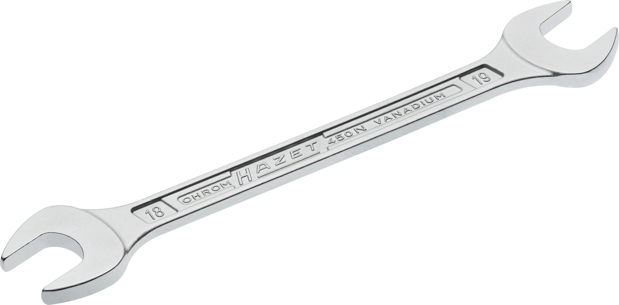 Hazet Chrome-Plated 450N-18X19 221.2 Mm Hexagon Profile Double Open-End Wrench