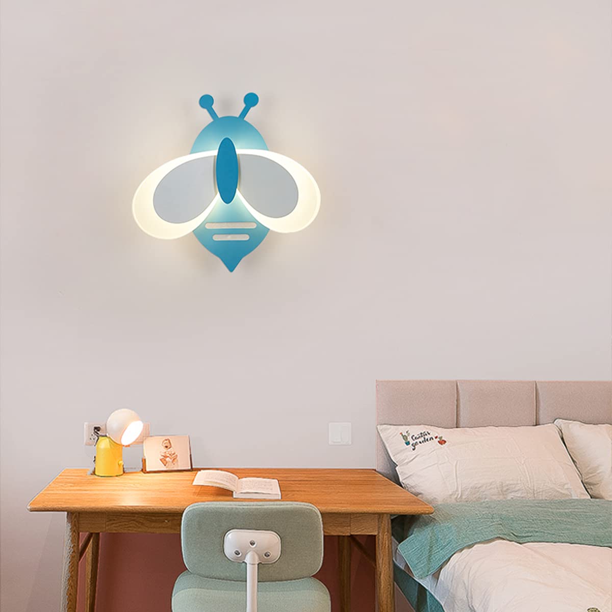 16W LED Wall Light Kids Room Nowoczesna wewnętrzna kinkiet Sypialnia z 3 kolorowymi światłami Dziecięca nocna kinkiet dla chłopca Dziewczyna Pokój Przedszkole Lampka nocna Restauracja Kawiarnia Oprawy