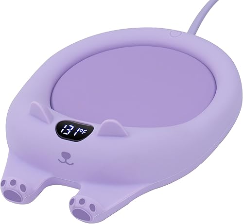 Miniatura 18 de PUSEE Calentador de taza de café con apagado automático, calentador de café de 3 temperaturas para escritorio, placa calentador de velas derrite