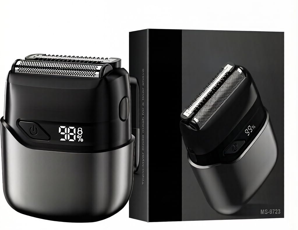 decooine 電動シェーバー メンズ 髭剃り IPX7防水 Type-C急速充電 LED残量表示 3D浮動ヘッド 乾湿両用 旅行ロック 出張 旅行