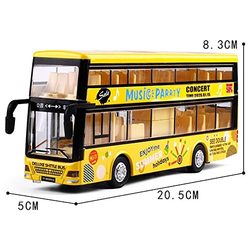 Image of DARVICE Diecast Metal Alloy London Bus Double Decker Sightseeing Bus Die Cast Metal Bus Light & Music Open Door Collection Bus Toys for Boy Kids