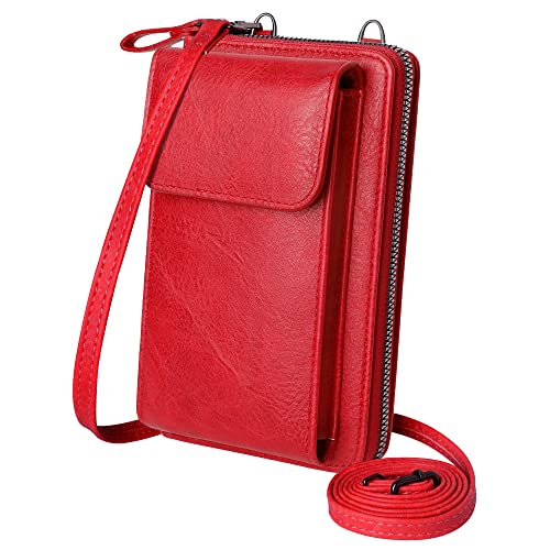 Image of KUKOO Small Crossbody Bags for Women PU Leather Cell Phone Purse Wallet with Credit Card Slots