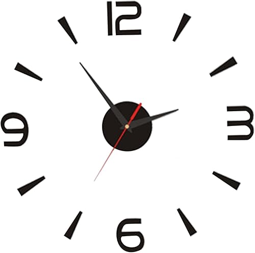 Miniatura 9 de Reloj de pared DIY, reloj de pared DIY sin marco, reloj de pared DIY 15.7 in pequeño negro moderno simple estilo europeo silencioso acrílico sin