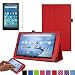 Produktbild TECHGEAR Schale für Amazon Fire HD 8 (2018/2017) - Folio-Etui aus PU-Leder mit Sicht- / Schreibständer Bildschirmschutz inklusive [Rot]