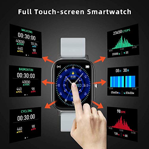 HANDA-Instrument-Smart-Watch-P8-Fitness-Tracker-with-Heart-Rate-Monitor-Smart-Watch-14-Full-Touch-Screen-Smart-Watch-IP67-Waterproof-Smart-Watch-for-Men-Women-Compatible-Android-and-iOS