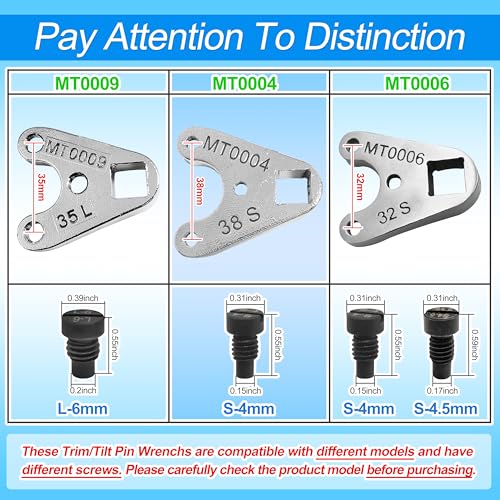 Image of Outboard Trim /Tilt Pin Wrench MT0004-38mm x 4mm with S-4mm Pins, Compatible with Seastar /4 Stroke Yamaha V6 & Non-VMAX 2 Strokes，Remove Hydraulic Cylinders Trim /Tilt Caps