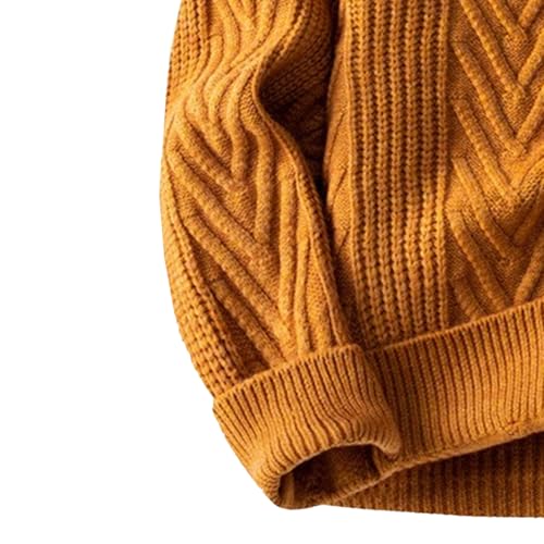 Men's Cotton Causal Crewneck Pullover Cable Knit Warm Long-Sleeve Lightweight Casual Knitted Sweaters2
