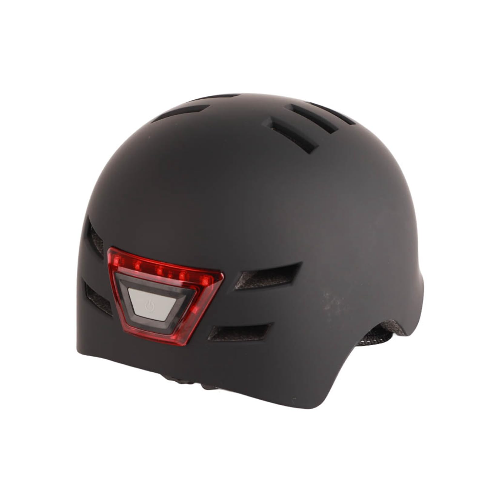 Dilwe LED-Licht-Fahrradhelm, PC-EPS-Fahrradhelm mit Wiederaufladbarem USB-Frontscheinwerfer und 3-Modus-Rücklicht, Verstellbar, M 54 Bis 57 cm, L 58 Bis 61 cm, für Radfahren, Skateboarden (Black #38)