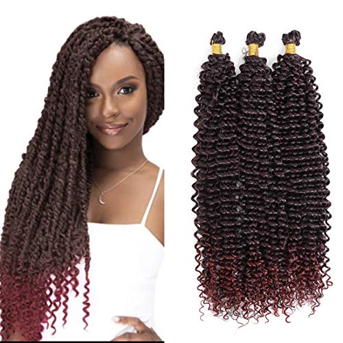 20inch Passion Twist Hair Water Wave Crochet Braids Synthetic Hair Extensions Pre-twisted Passion Braiding Hair(20inch 5pack) (20 Inch, TBUG)