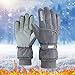 Women's All Fingers Ski Gloves Windproof Outdoor Riding Driving Gloves Winter Warm Gloves for Cold Weather (Grey, One Size)