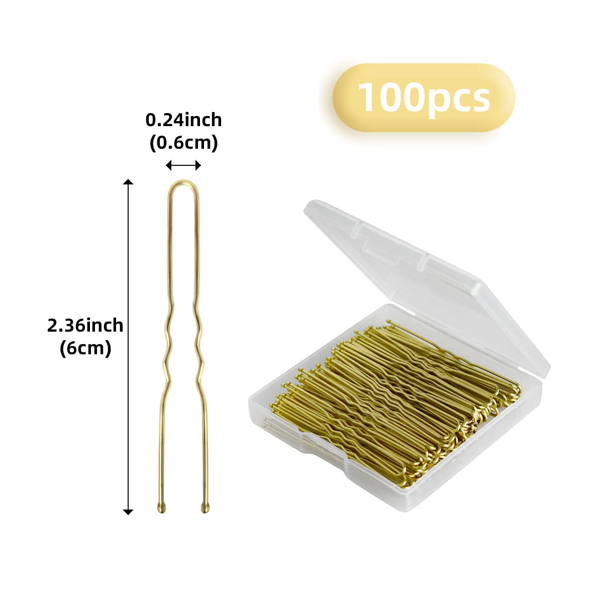 Amazon.com : 100 PCS Invisible Wave Hairgrip U Shaped Hair Pins