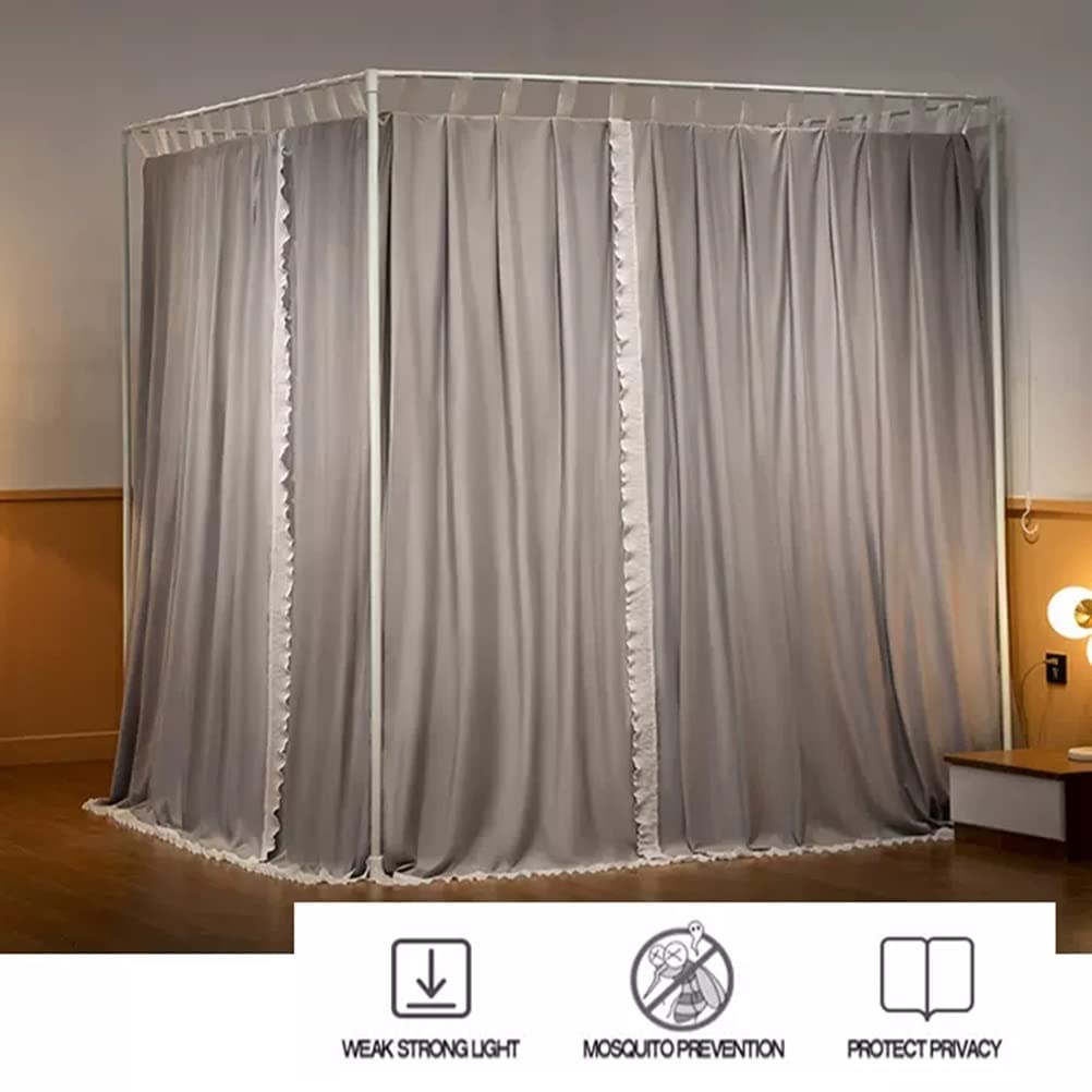 Betthimmel Moskitonetz mit Metallstütze, moderner dekorativer Bettvorhang für den ganzjährigen Gebrauch, ideal für Schlafzimmer, einfache Installation