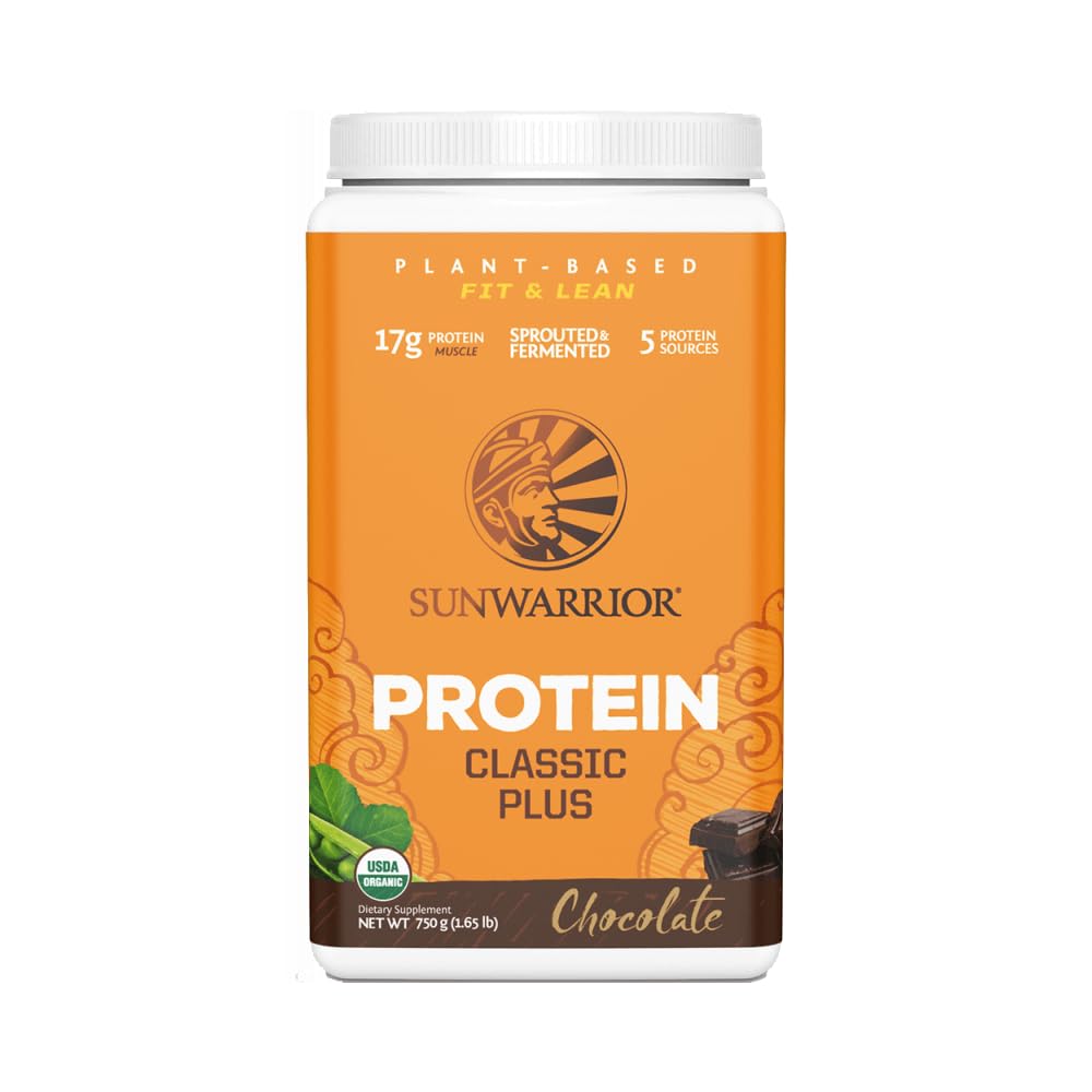 Sunwarrior - Classic Plus, Vegan Protein Powder with Peas & Brown Rice, Raw Organic Plant Based Protein, Chocolate, 30 Servings — Amazon image 4