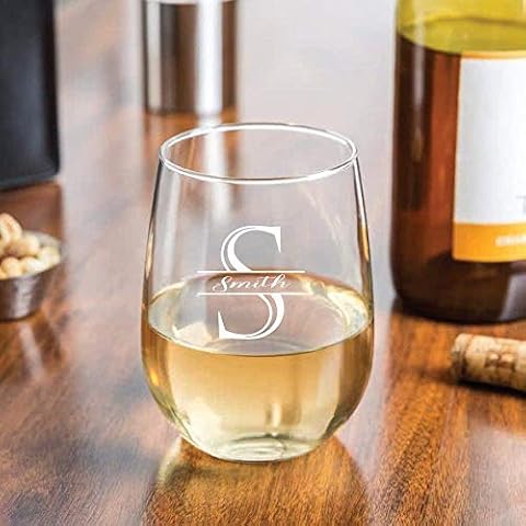 Personalized Stemless Wine Glass Monogrammed Wedding Decor Custom Business Logo-Stemless 17.oz Cover