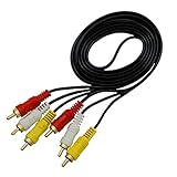 Oypla 1.5m Triple 3 Phono 3RCA to 3RCA AV Audio Video Gold Cable Lead