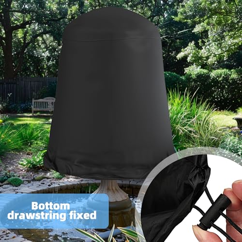 Housse de fontaine U0U 190x198 cm noire bâche imperméable extérieure