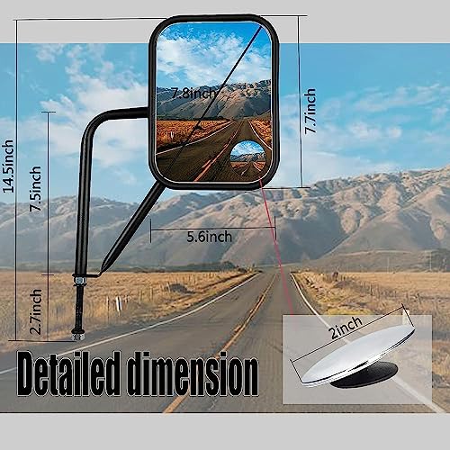 MKING Door Off Mirrors Jeep Wrangler Mirror Safe Doors