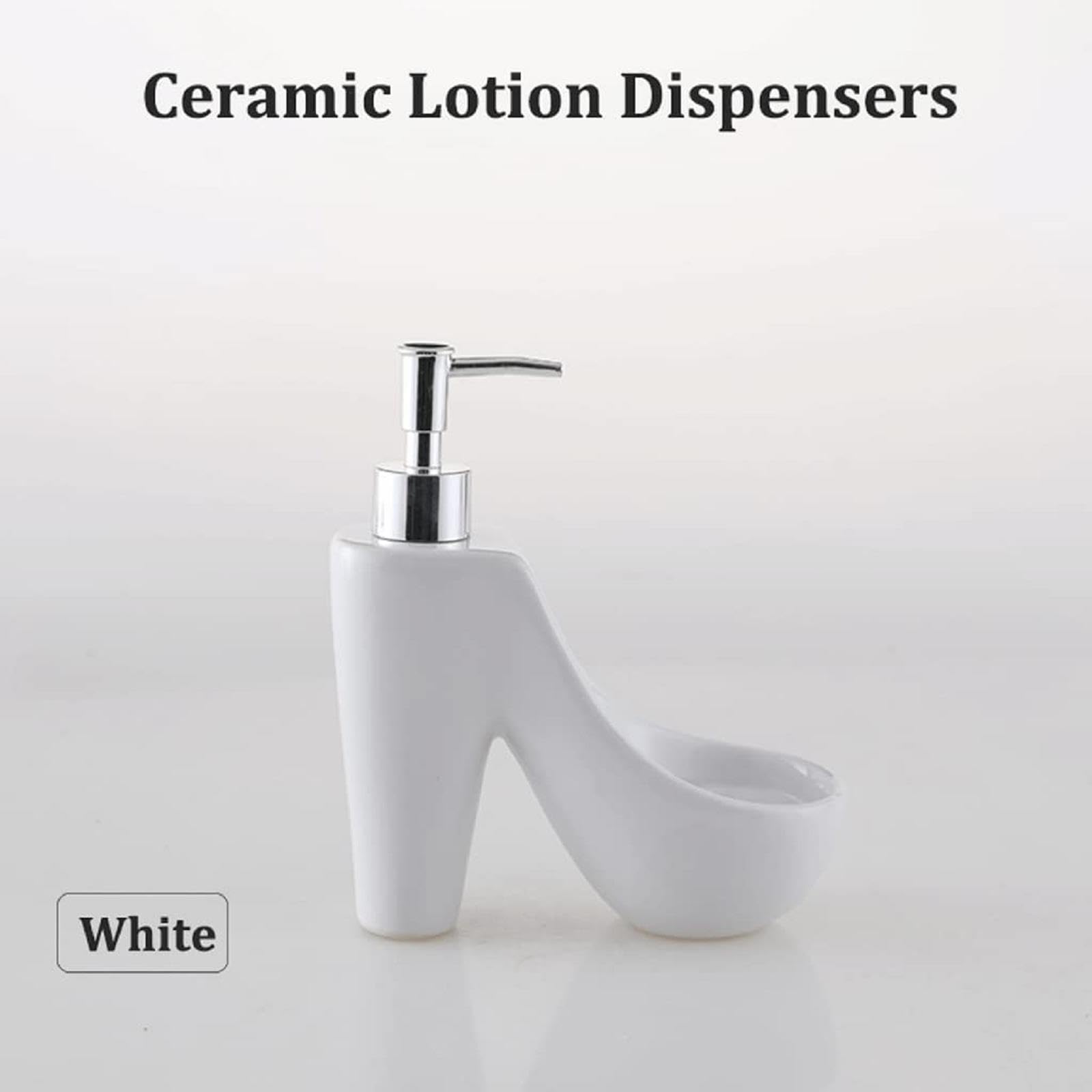 Keramik-Seifenspender mit Pumpe, 385 ml, in Form von High Heels, moderner Seifenspender für Bad, Küche und Badezimmer, Schwarz