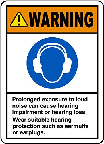 Warning. Prolonged Exposure to Loud Noise can Cause Hearing Impairment ofr Hearing Loss. Wear Suitable Hearing Protection Such as Earmuffs or earplugs. Water Proof Signature Board (Sun Sheet)