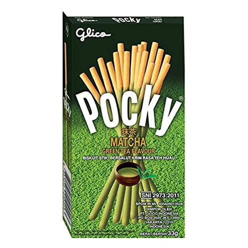 Pocky Glico Matcha Green Tea Cream Covered Biscuit Sticks, 33 g